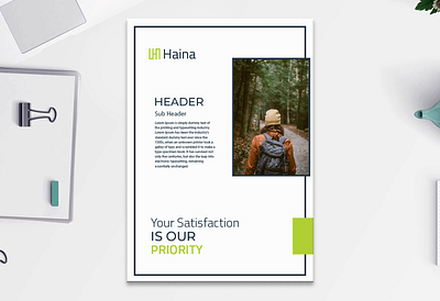 Haina Brochure Header abstract background booklet brochure business clean cover design elegant flyer header layout magazine marketing minimalist modern presentation template typography vector