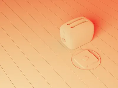 I’ll Toast to That: Pandemic Edition blender breakfast brunch butter clay clay render clayrender glow illustration lighting modeling pandemic panic red retro toast toaster