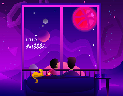 Hello Dribble! dribbble first hello hellodribbble illustration shot stay home stay safe thanks typography