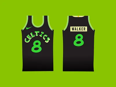 Celtics Alternate Black Unis boston celtics design illustration nike