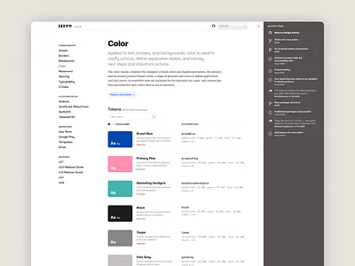 Documentation Site Detail Page concept design design tokens documentation typography web design webdesign website