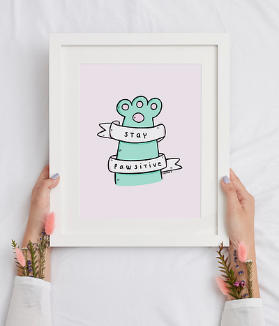 Stay Pawsitive art cartoon cat cats character colourful cute graphic design illustration illustration art illustrator ilustracion ilustración kawaii