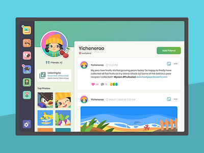 UI Challenge 6: Profile Page animal crossing dailyui dailyuichallenge design illustration profile page ui