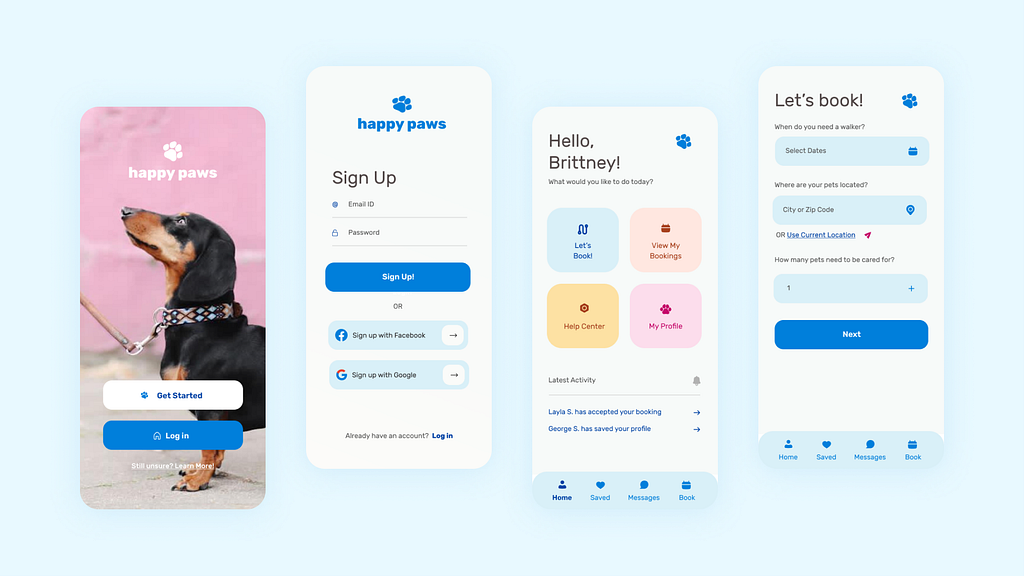 Dog Walker App by Brittney Singleton on Dribbble