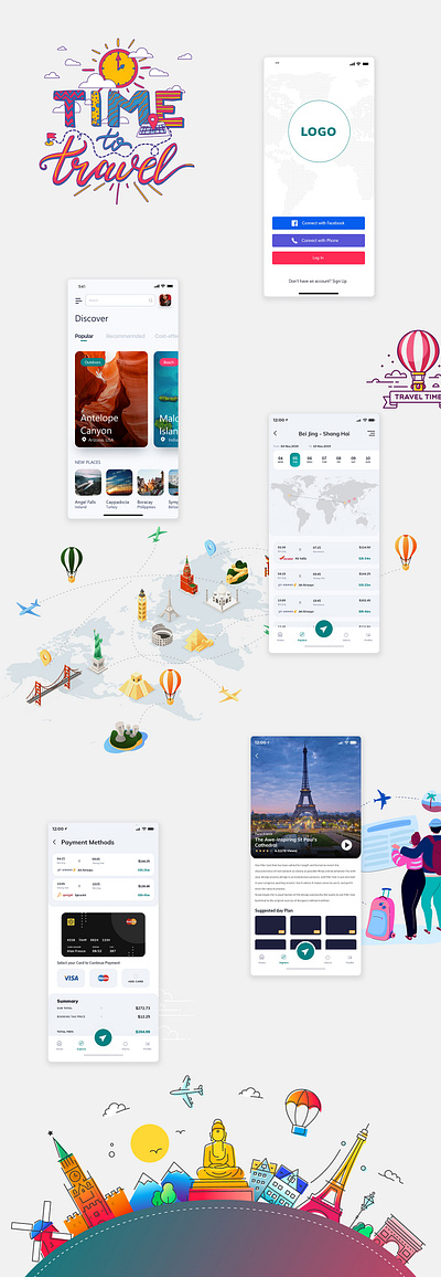 Tour app animation app design form illustration login sign in tour tourism ui uiux ux