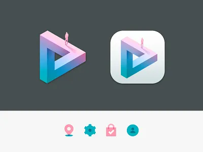 New Mac App Icon figure geometry impossible impossible shape lost mac icon mac os neon color path penrose triangle puzzle trail triangle