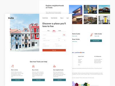 web redesign design home landing landing page rent search travel ui ux web