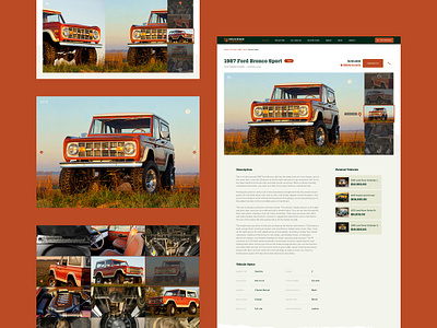 Backroad Classics – Vehicle detail page 4x4 car classic car dealership detail page fullscreen gallery image gallery interaction design mobile mobile responsive off road rugged specs suv truck ui ux vintage web design