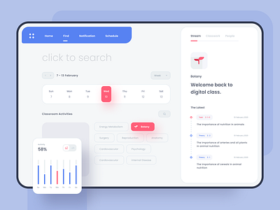 Digital Class clean dashboard dashboard app design project statistic statistics task list task management ui ui elements ux