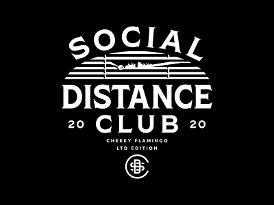 Social Distance Club covid 19 illustration tee shirt