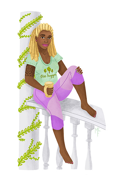 Treehugger artist casual digital illustration editorial illustration feminist illustration porch procreate women empowerment women in illustration