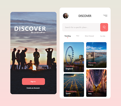 Travel App UI Design 2019 2020 adobexd clean ui mobile app mobile design mobile ui ui uidesign uiux