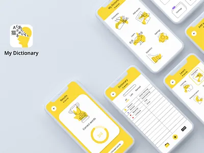 My Dictionary app app design design designsystem dictionary education illustration ui userflolw userjourney userpersona ux xd