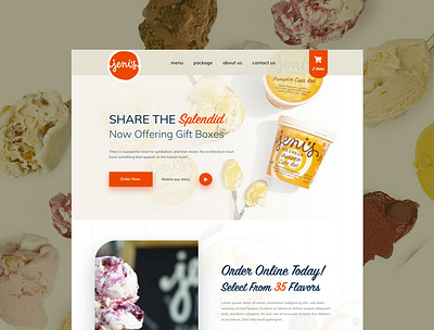 Ice Cream Website design ecommerce ice cream layout typography ui web design website website design