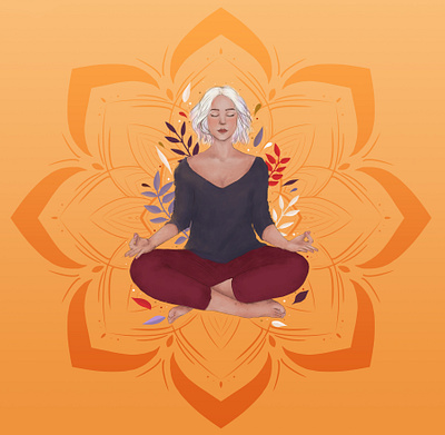 The magic of meditation girl illustration illustration art meditation yoga