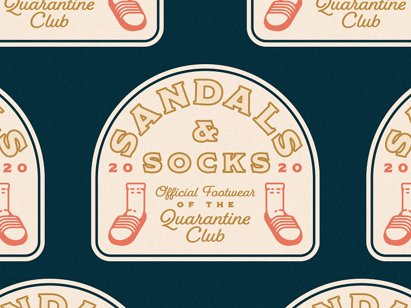 Indoor Badge Collaboration badge badge design badge illustration fashion indoor badge challenge indoor badge collaboration indoors quarantine quarantine club sandals socks socks and sandals the great indoors