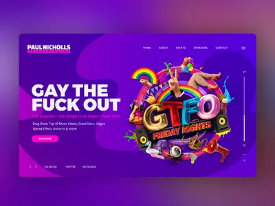 GTFO Web Banner and Branding banner design branding flyer design graphic design jb design studio lgbt logo party flyer ui
