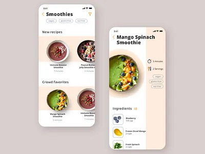 Bi-Weekly UI Challenge 02 - Recipes 100 days of ui challenge daily ui challenge recipes ui design xd ui challenge