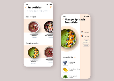 Bi-Weekly UI Challenge 02 - Recipes 100 days of ui challenge daily ui challenge recipes ui design xd ui challenge