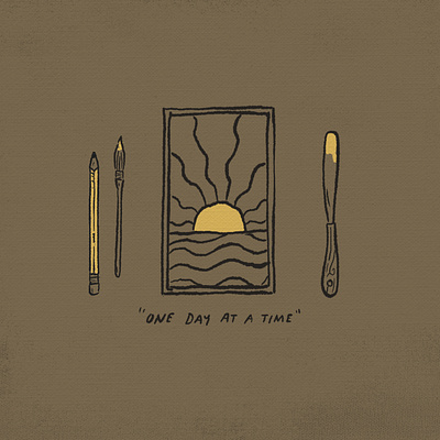 One Day At A Time art design drawing hand drawn illustration inspiration joe horacek lettering little mountain print shoppe sketch type typography