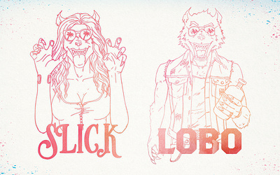 Slick & Lobo adobe photoshop illustration werewolf wolves