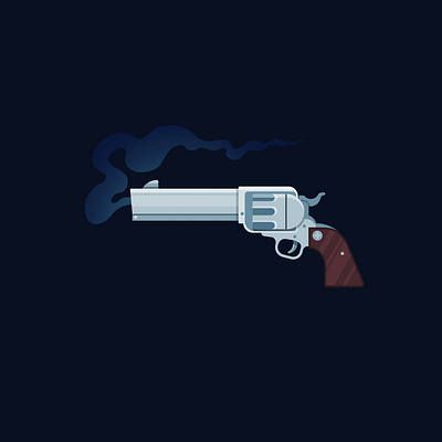 Colt Revolver design flat gun illustration revolver vector western