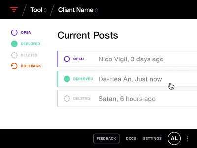 Internal tools interface bits internal project minimal ui