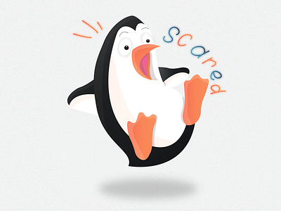 Penguin sticker №5 🐧🔥 (scared) | Day 5 2020 afraid animal animals branding character cold coronavirus design emotion fearful ice illustration illustrator logo panicked penguin scared show sticker