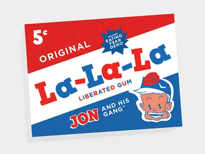 La-La-La Liberated Gum | Dance Gavin Dance afterburner band bazooka character color dance music design drawing gum illustration midcentury music old packaging retail strawberrys wake tampa typography typogrphy