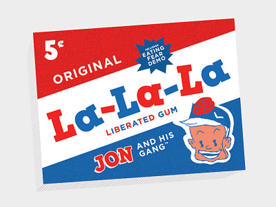 La-La-La Liberated Gum | Dance Gavin Dance afterburner band bazooka character color dance music design drawing gum illustration midcentury music old packaging retail strawberrys wake tampa typography typogrphy