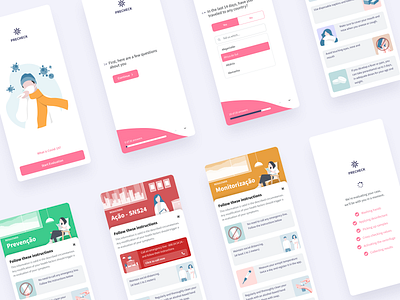 Mobile App Covid-19 | Medical Form App app card clean flat form illustration layout loading mobile outsystems questionnaire result stayhome staysafe typeform