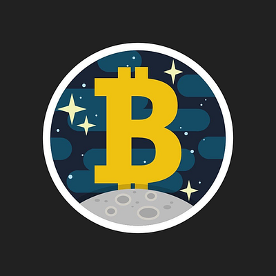 To The Moon affinitydesigner bitcoin btc design flat illustration vector