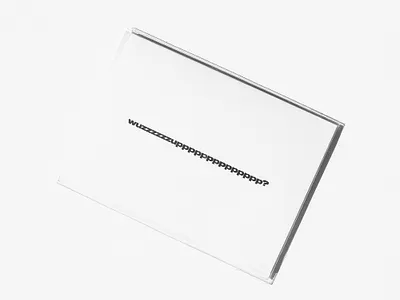 wuzzzzuppppppp? druk greeting card gt america scary movie typogaphy