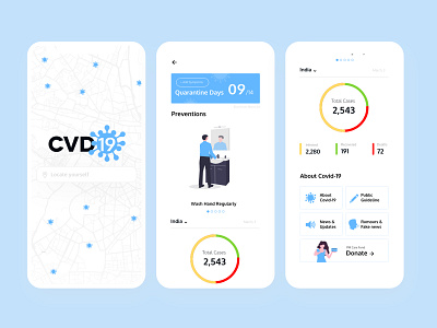 Covid-19 Home Quarantine App Concept adobe xd adobexd corona coronavirus covid 19 design trends illustration information design medical app mobile app monitoring dashboard quarantine ui design ui elements ui ux uiux undraw usa