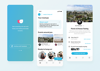 Social Meetup App Concept logodesign meetups mobile ui mobileapp social social app