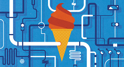 Capacity Capture business capacity conceptual corporate editorial editorial illustration energy ice cream illustration product technology textured value vector