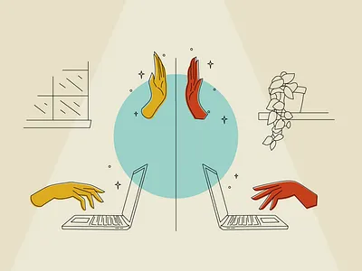 6 Tips for the Remote Agile Team agile high five illustration remote wfh