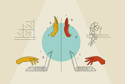 6 Tips for the Remote Agile Team agile high five illustration remote wfh