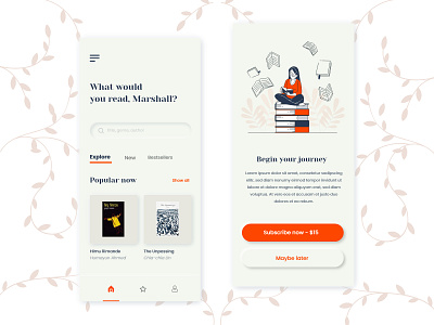 Book Reading app app best design clean concept concept app design illustration illustrations minimal mobile app mobile ui read reading app ui ui design ux vector web xd design