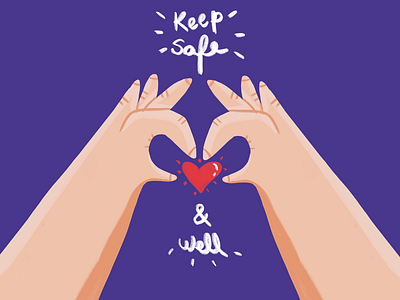 Keep safe & well hands heart safe well