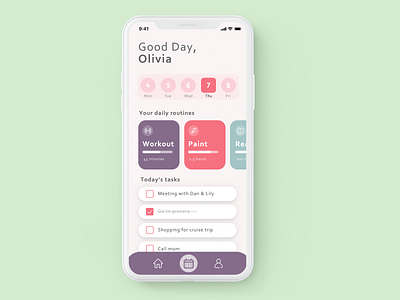 DailyUI 042 - ToDo List 042 daily 100 challenge dailyui dailyuichallenge interface design mobile app schedule app todolist ui userinterface ux uxdesign uxui