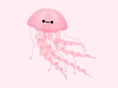 Jellyfish animal cute design fish graphic happy illustration jelly jelly fish jellyfish kawaii minimal pastel pink