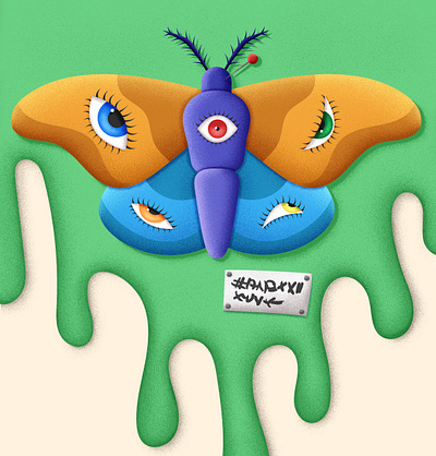 Eyes Everywhere bug butterfly drip eyes illustration insect moth wings