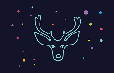 deer line art adobe illustrator branding busines card creative design design flat illustration logo ui ux