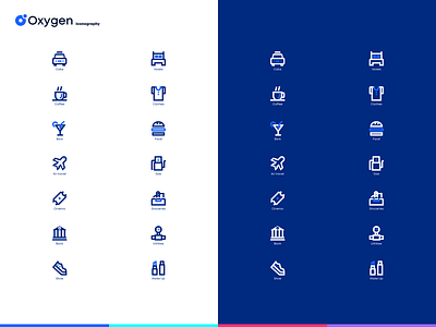 Oxygen bank trivia iconography bank fintech flat icons minimal product design trivia ui ux web design