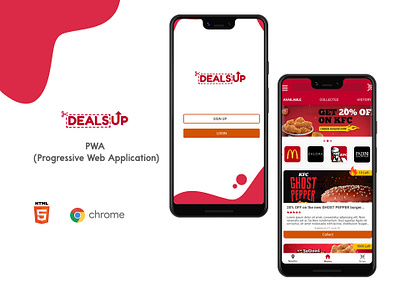 DealsUp PWA app coupons deals mobile ui pwa ux ui