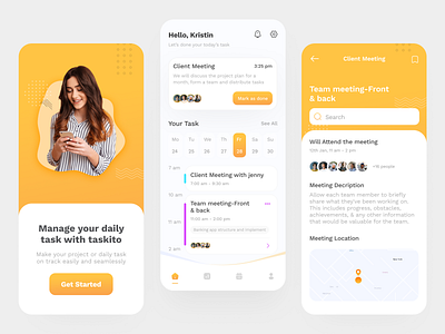Task Manager - Mobile App app calendar clean dailytask design flat managetask mobile task tasklist taskmanagement taskmanager track ui ux