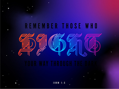 Light in the Dark daily gradient typography verse