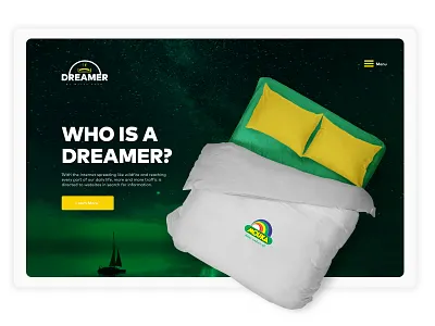 Dreamer Landing page branding branding design design typography ui ui ux uiux ux web design website