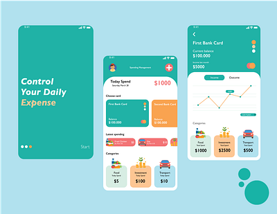 Money Management App app appdesign finance app finances financial app mobile mobile app mobile app design mobile design mobile ui money app money management ui